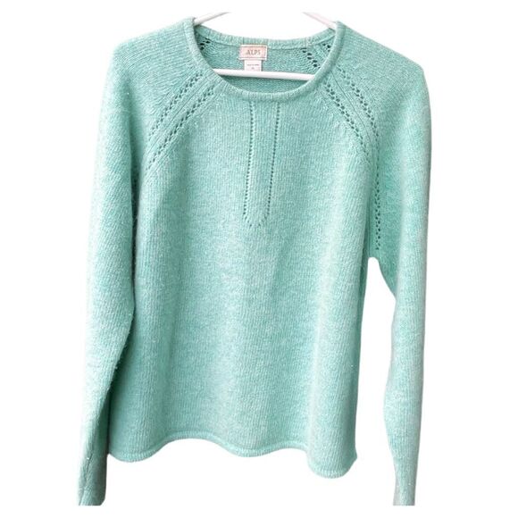 Alps size XL ( fits like L) boxy lambswool angora nylon blend sweater - Picture 1 of 8